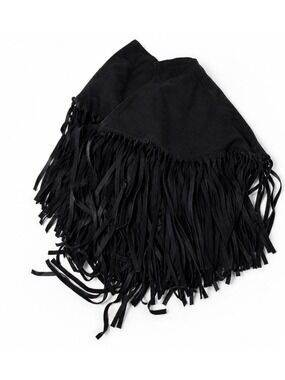 Genuine Black Leather Fringe Trim Western Jacket Fringe Motorcycle Fringe Boho L